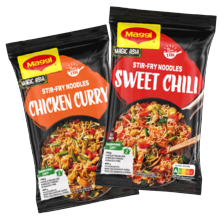 Alle Maggi Asia roerbaknoodles, saucy noodles of roerbaksaus